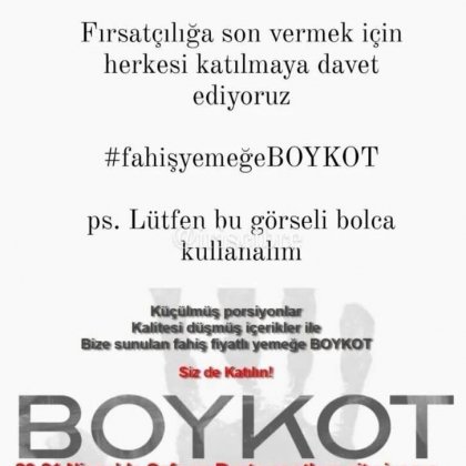 <font color='#000000'>#fahişyemeğeBOYKOT eyleminde birinci gün...</font>